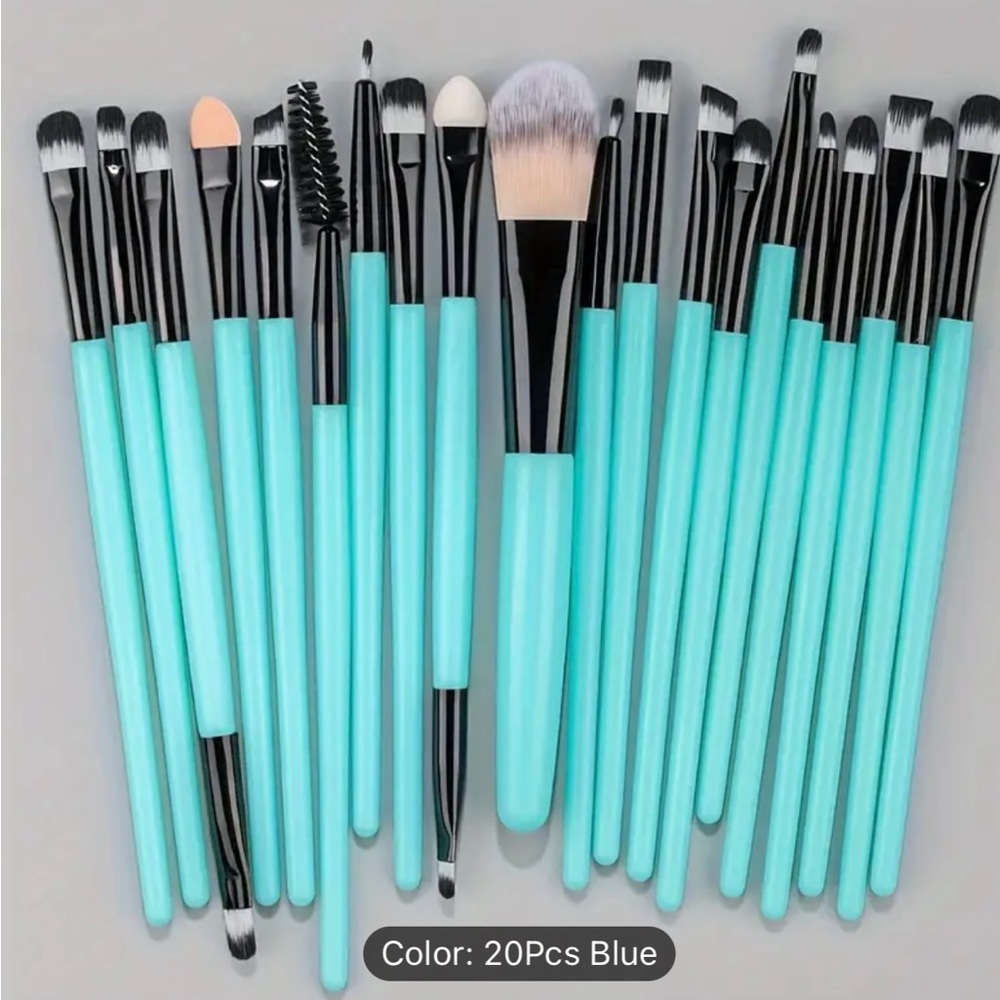 Blue makeup brush set size small